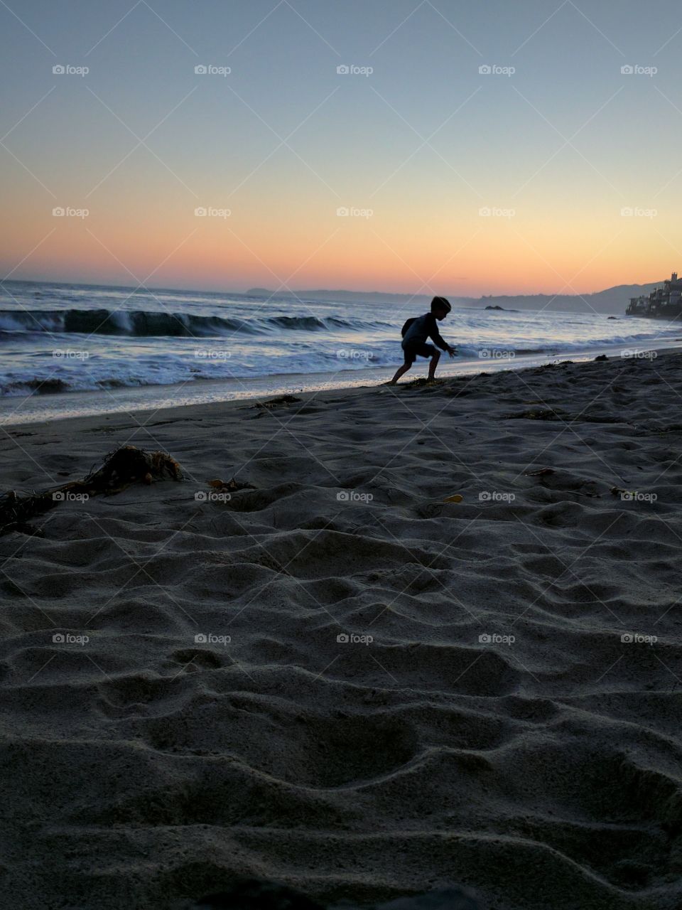 playing on the beach