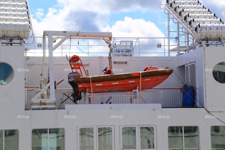 Lifeboat on a ship. Lifeboat on a ship