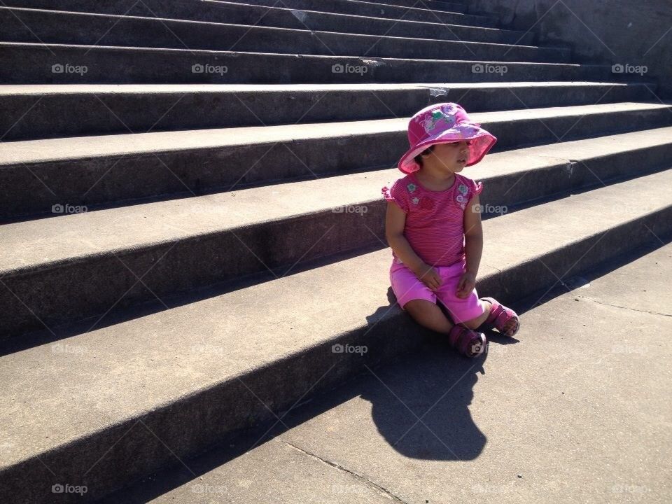 Child on the steps
