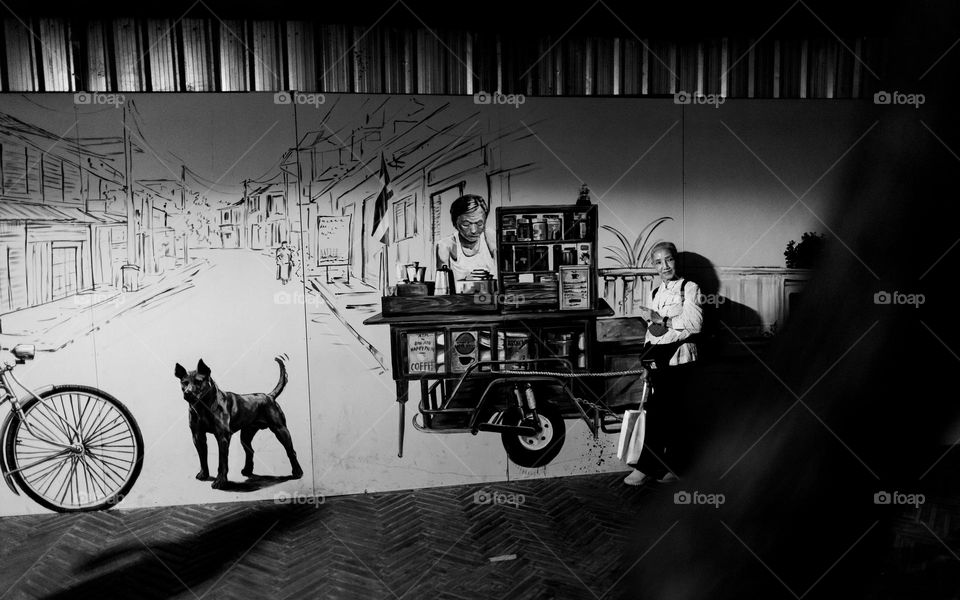 Wall Portrait at Ong Ang walking street square Bangkok