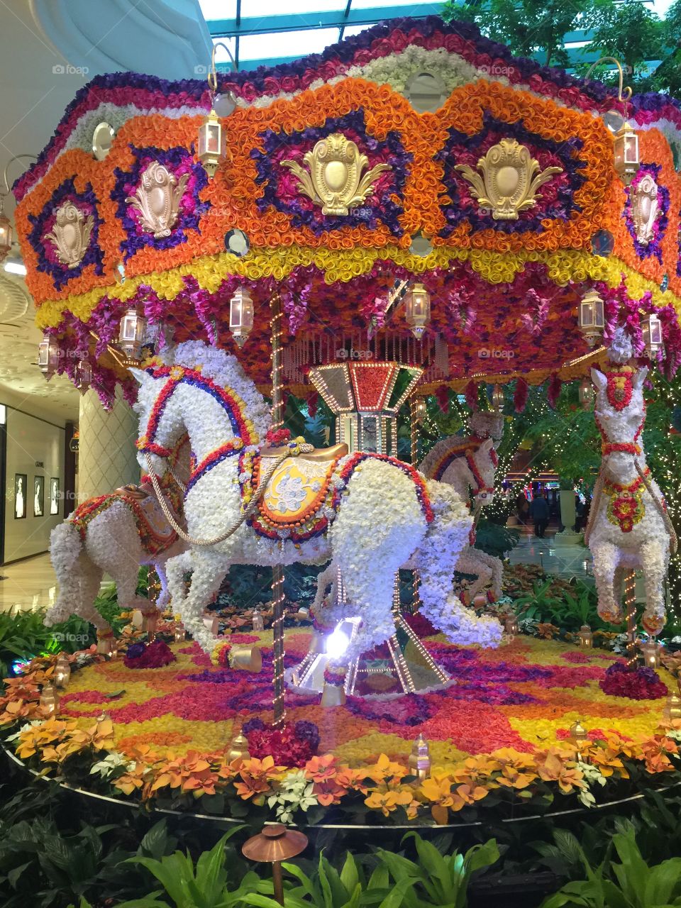 Carousel of flowers at WynnLas Vegas