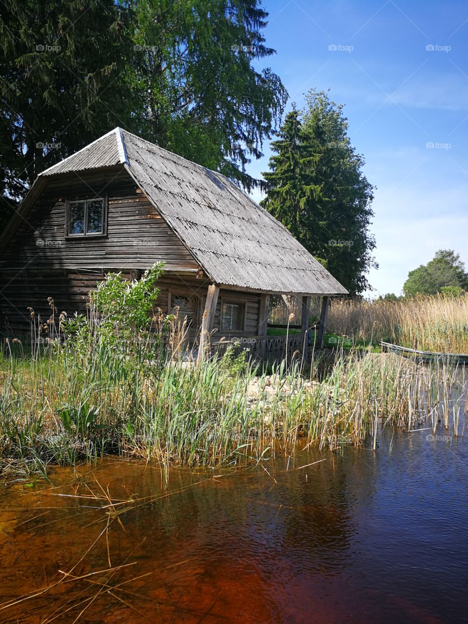 Old building near the lake