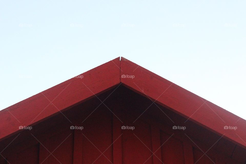 Red wooden rooftop