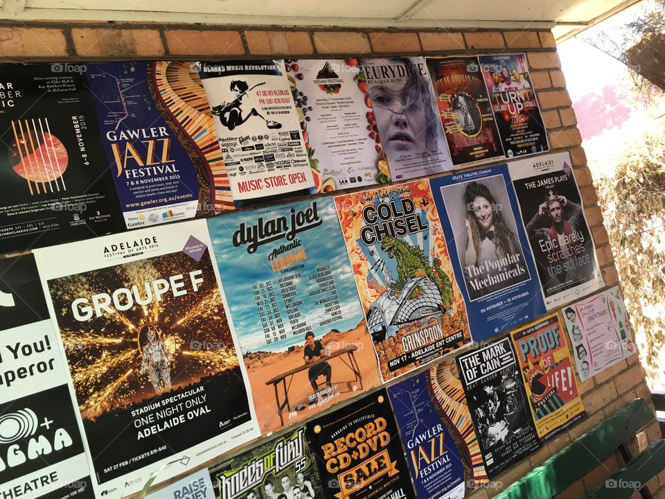 Poster wall in Adelaide