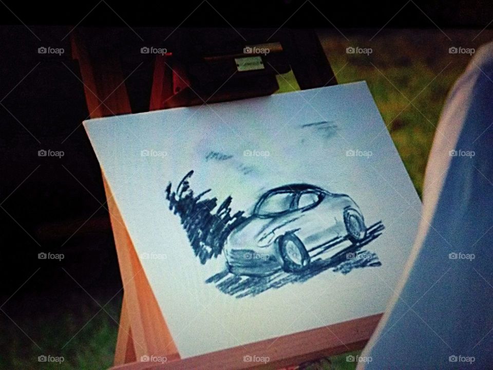 Car drawing outdoor
