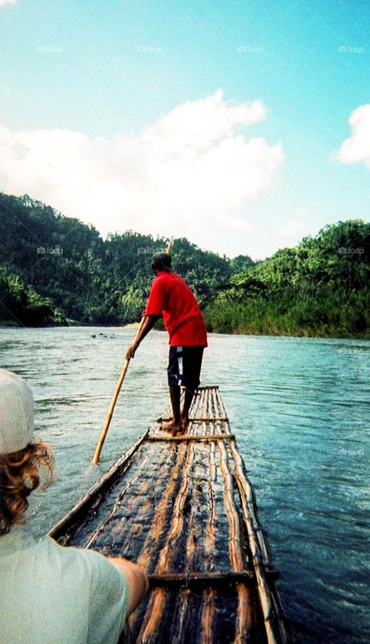 Rafting the rio grande river in Jamaica 