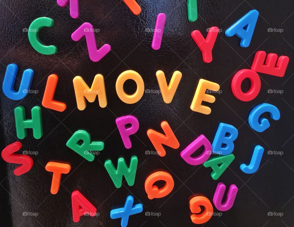 Children love color and love to move! Our yellow word of the day stands out among all these other beautiful colors and letters.