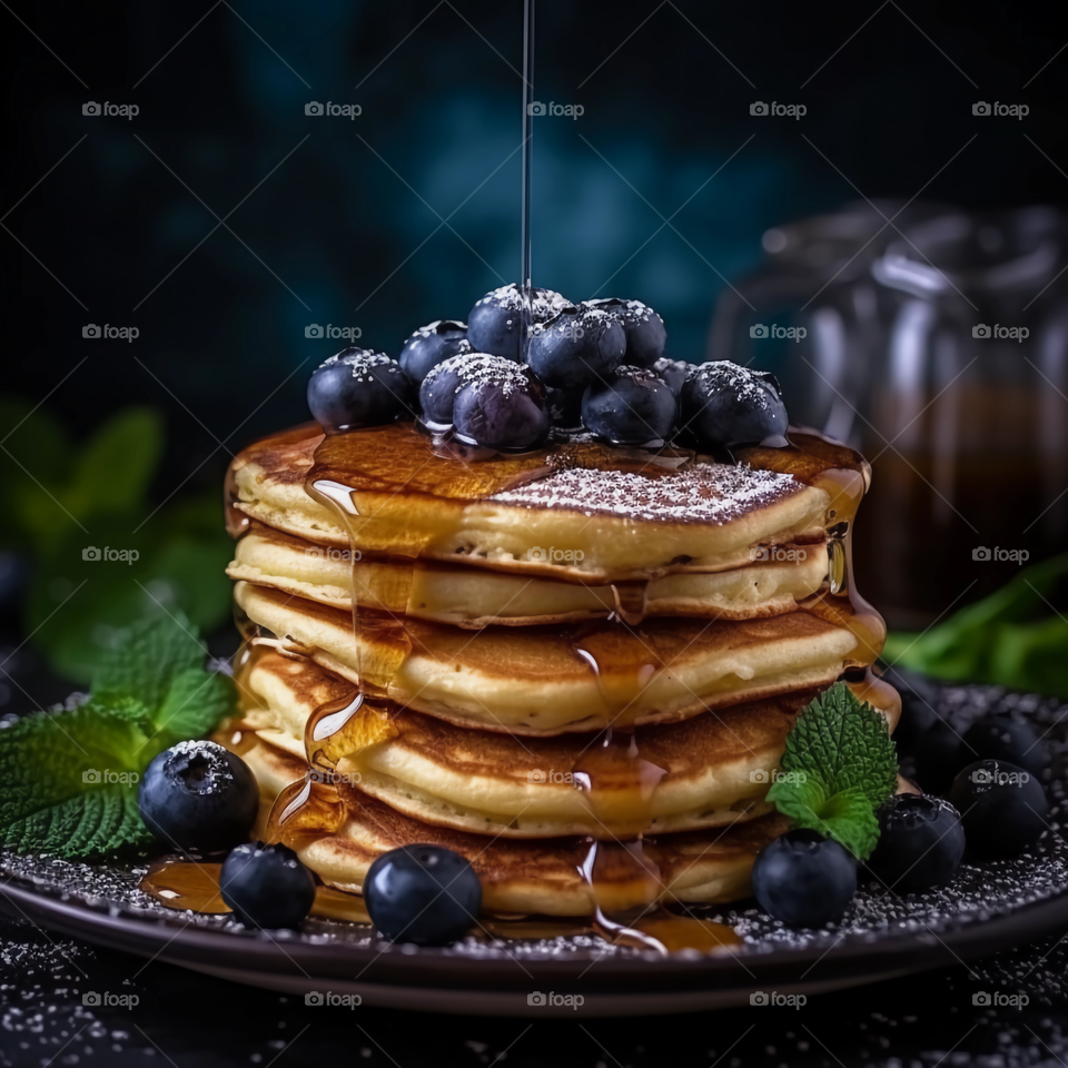 Blueberry pancakes 