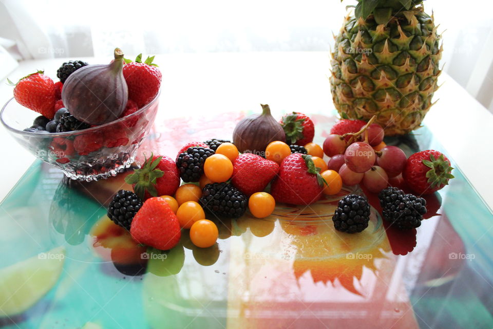 fruits and berries.