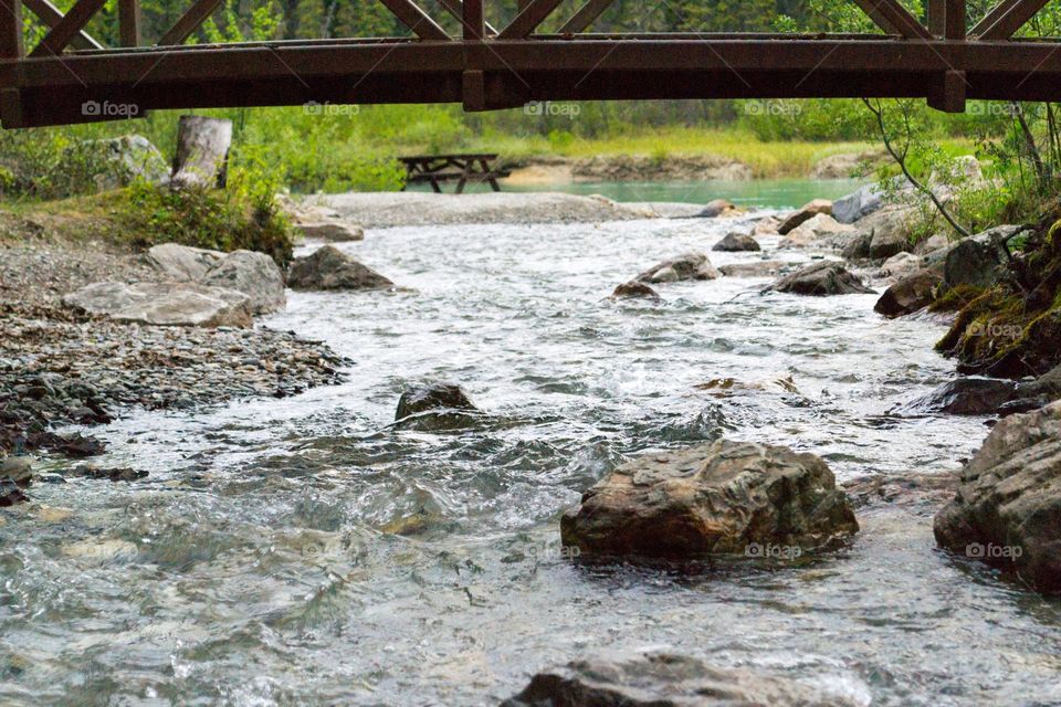 Babbling brook, Spring runoff in Banff Alberta Canada 