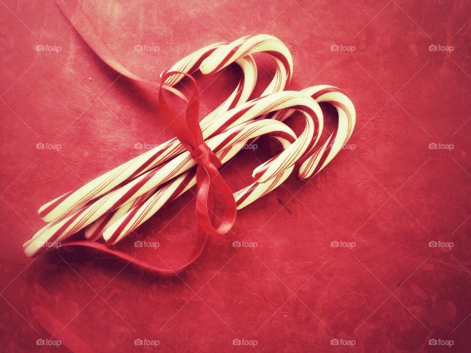 Candy canes and ribbon