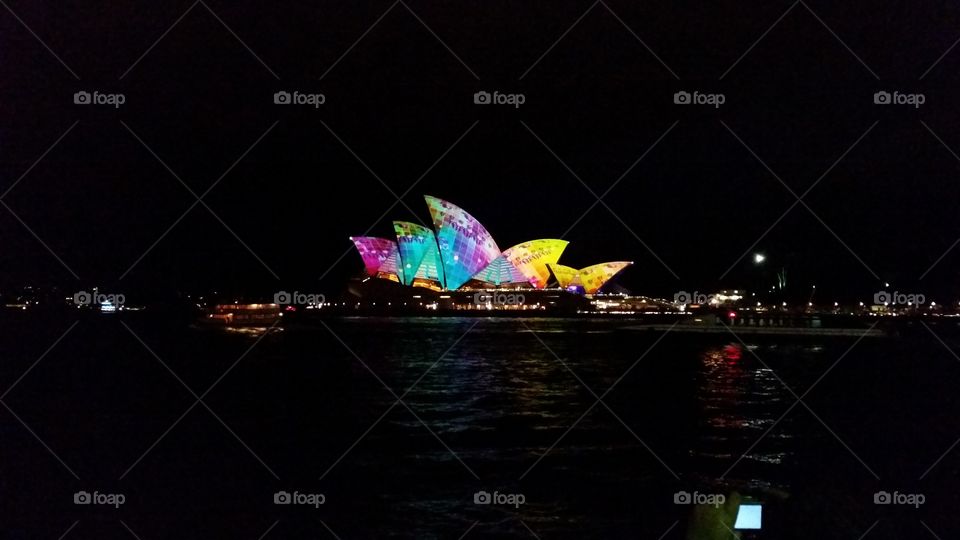 Sydney Opera House Night Time Colours