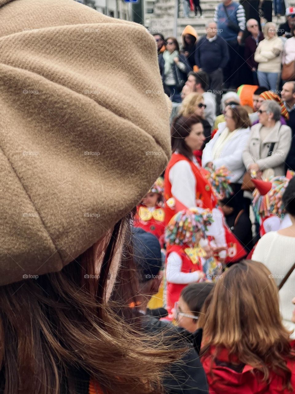 Watching carnival parade