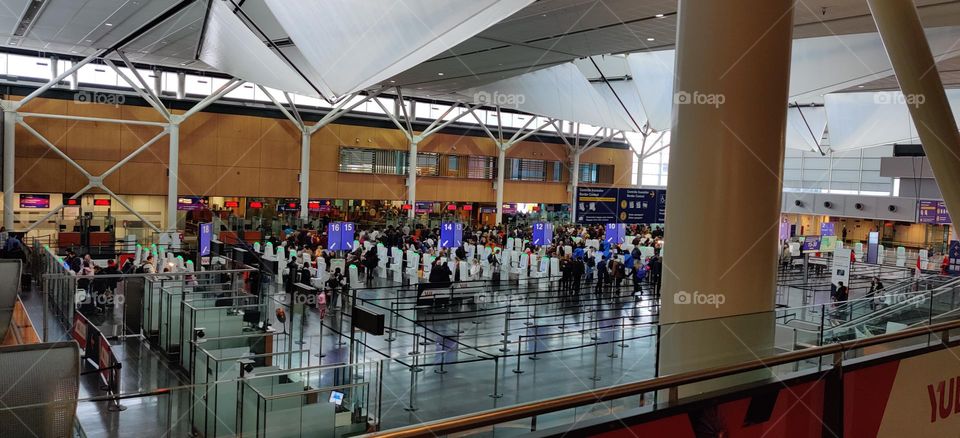 Montreal airport. Canada. Arrival.