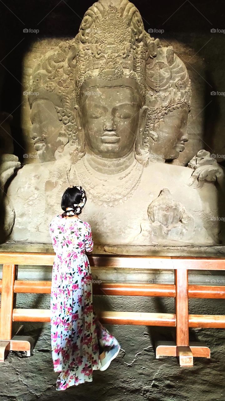 Elephanta caves temple, of 11th century depicting buddha belief and 9ft tall lord Shiva statue. Beautifully build and craved culture on a mountain. Standing bravely through centuries, witnessed a lot- prayer, meditation,Kings, britishers, modern era.