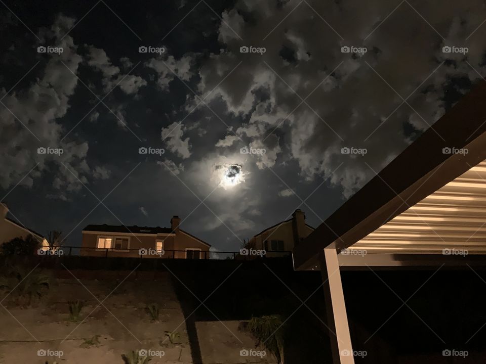 Full moon with clouds