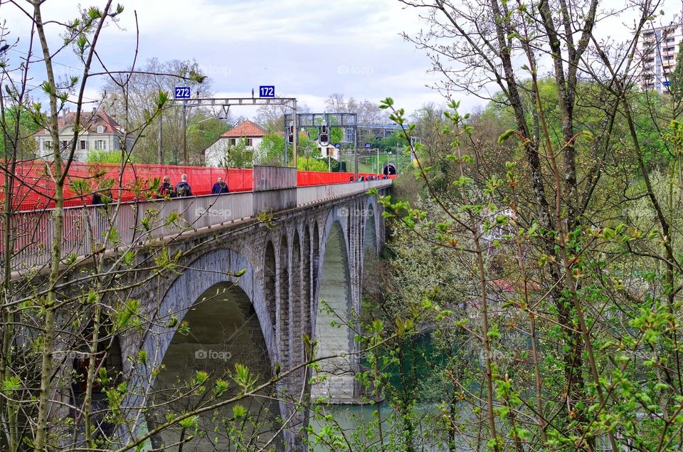 Swiss bridge. Saw this amazing railroad bridge while walking throw a park in Geneva Switzerland.
