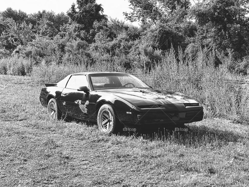 An abandoned Pontiac Firebird Grand Am