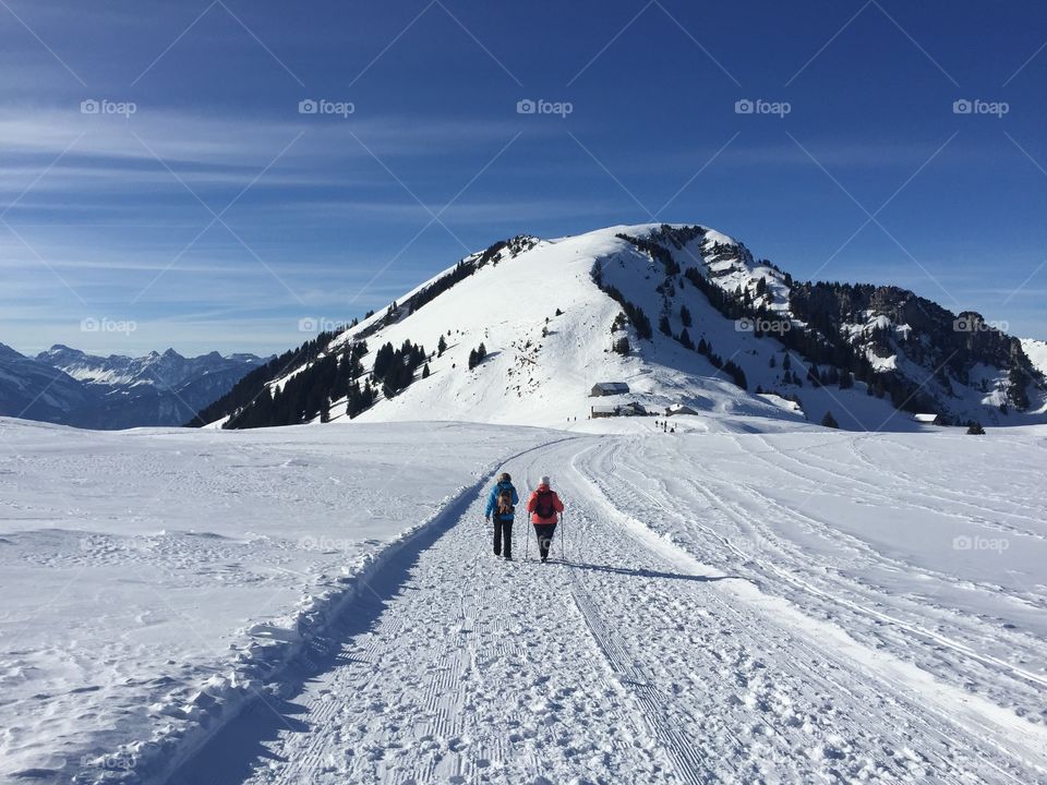 Snowy mountain in Switzerland