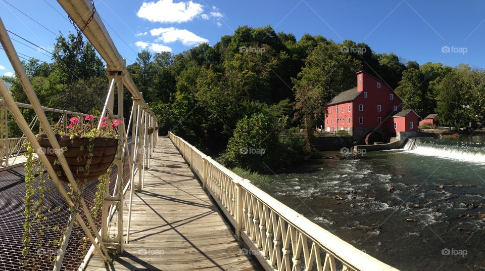 Red mill footbridge