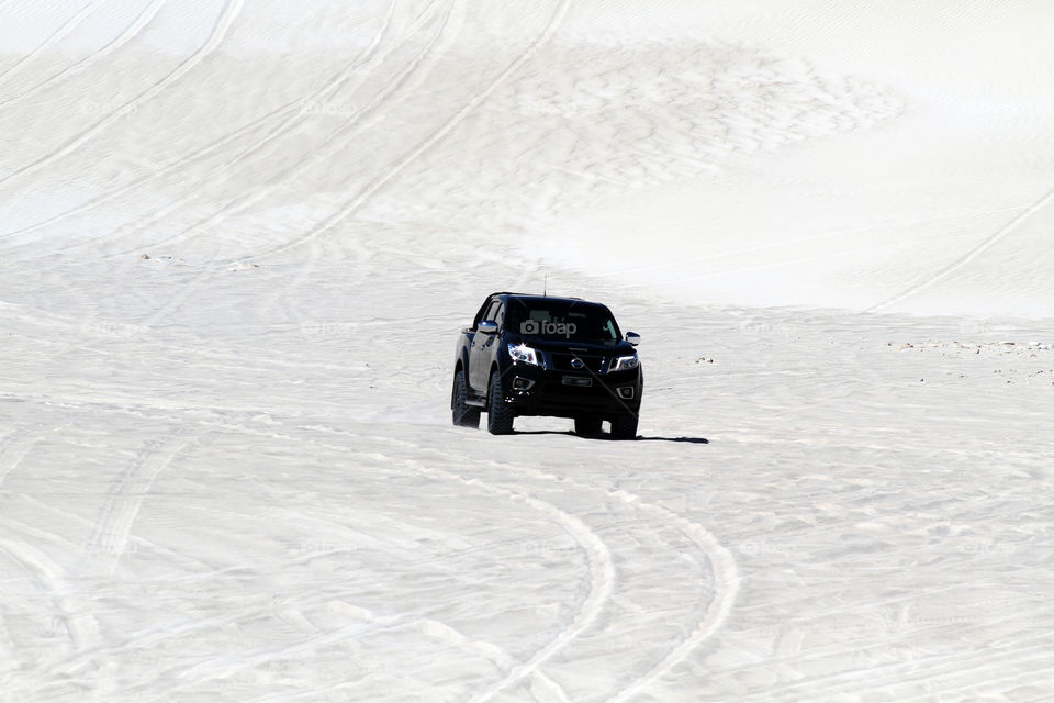 driving on the sand dunes at Lancelin, Western Australia