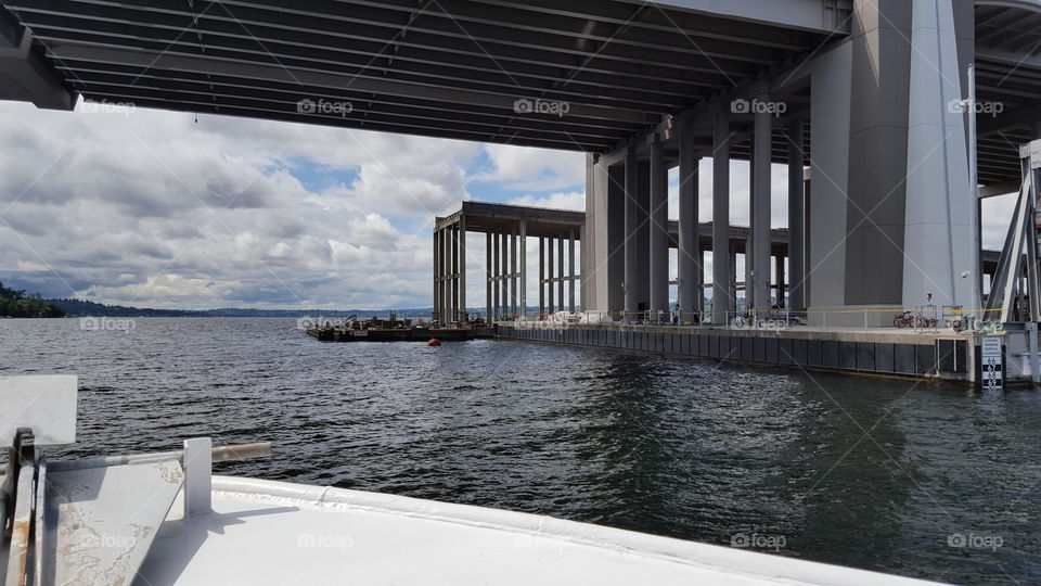 going under the 520 bridge