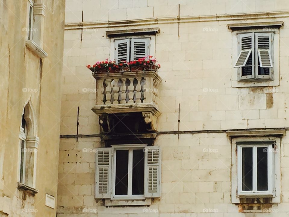 Croatia window with flowers