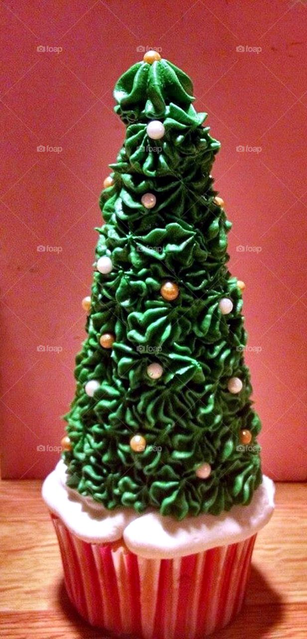 Christmas tree cupcake 