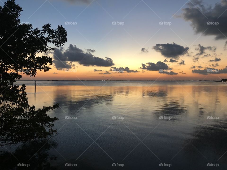 Cancun Lagoon at Sunset 