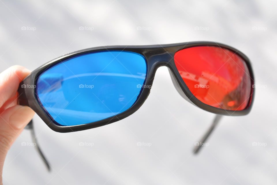 colour glasses on a white background