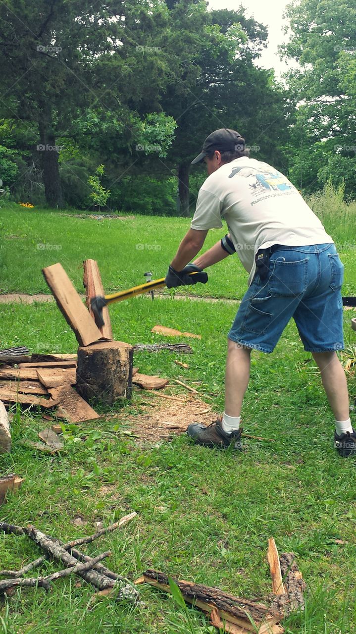 Chopping Wood. Firewood