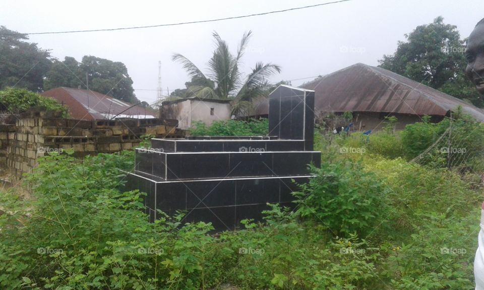 The grave of the only one child of Aline Sitoe Diatta. A famous west African woman genius