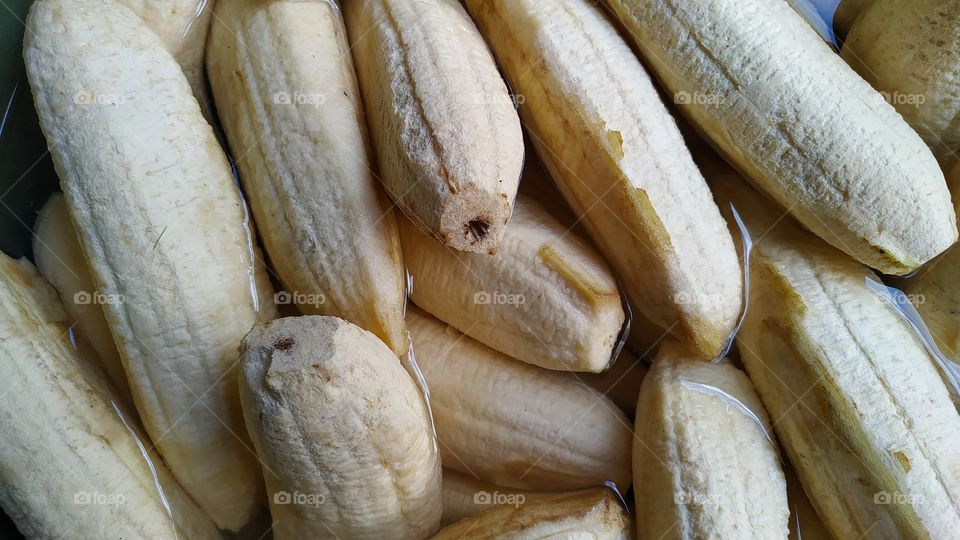 bananas that have been peeled and washed