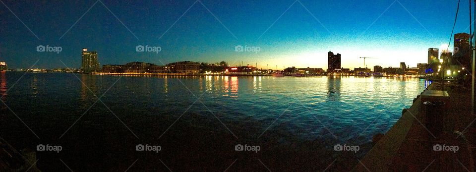 Baltimore Inner Harbor at dusk