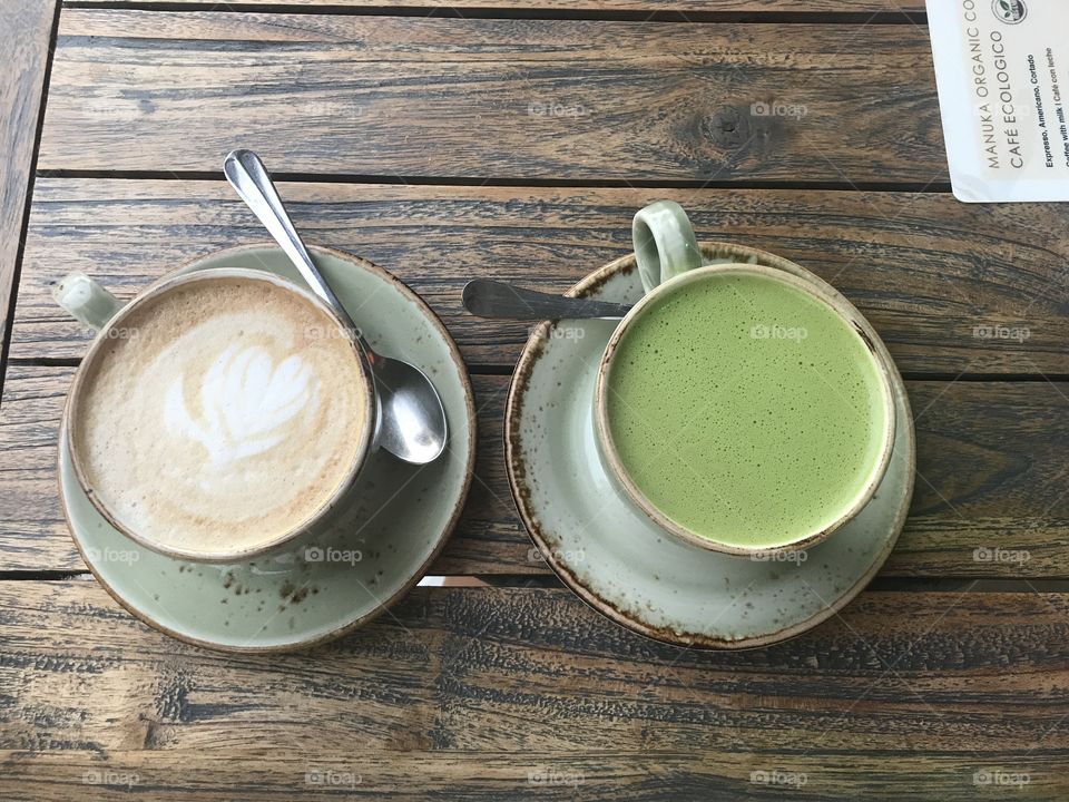 Matcha green tea latte - coffee 