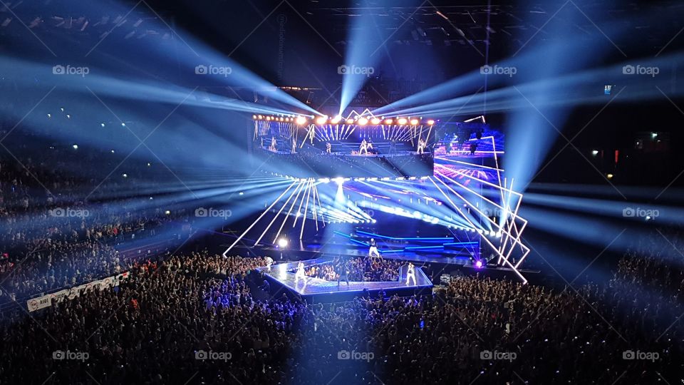 Backstreet Boys concert in Italy in 2019 with DNA World Tour. The Mediolanum Forum Assago in Milan.