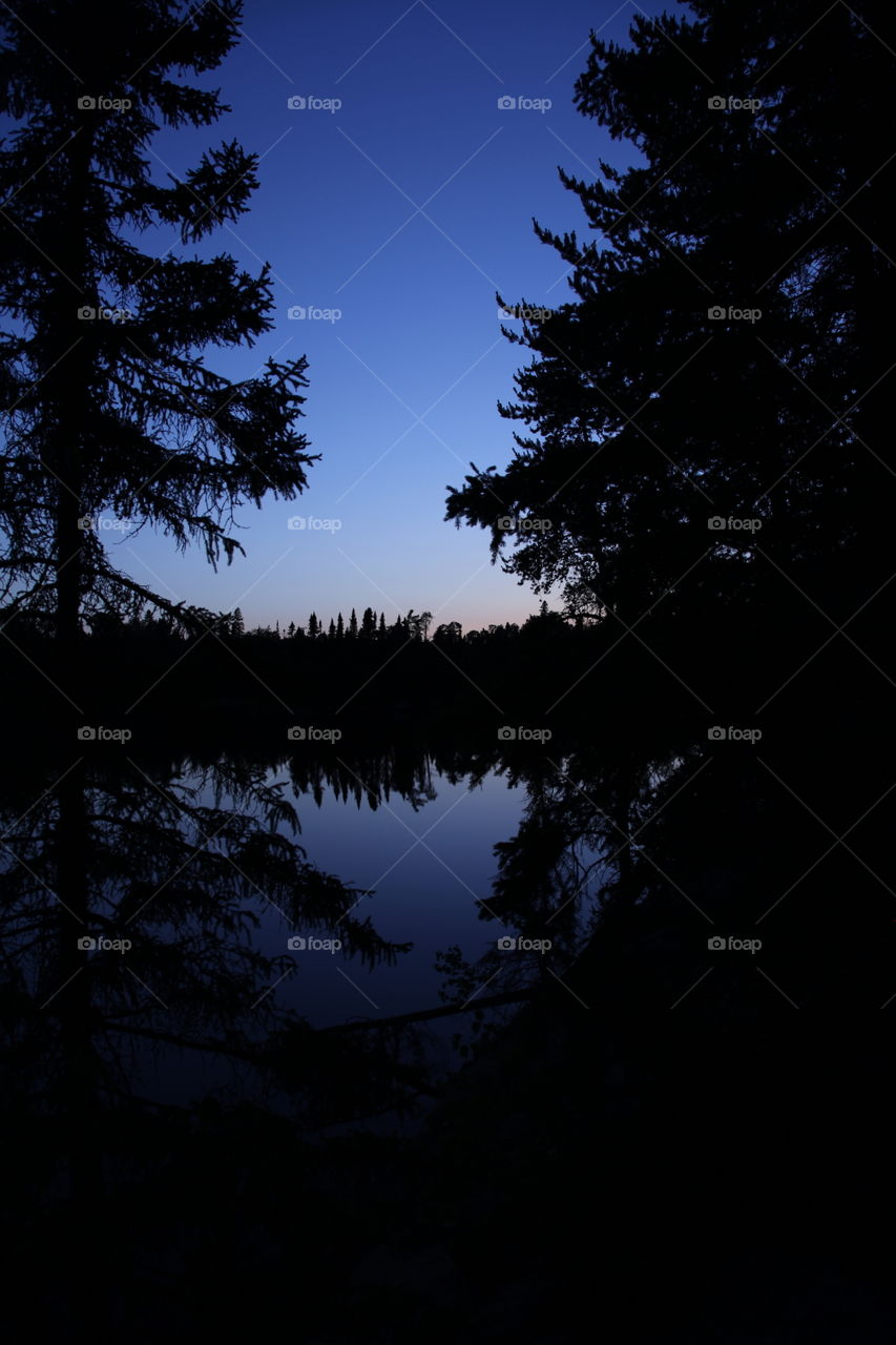 Dusk from campsite in the Boundary Waters Canoe Area Wilderness