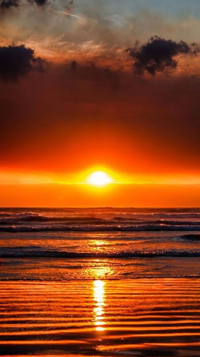 ⛅ beautiful sunset on the beach
