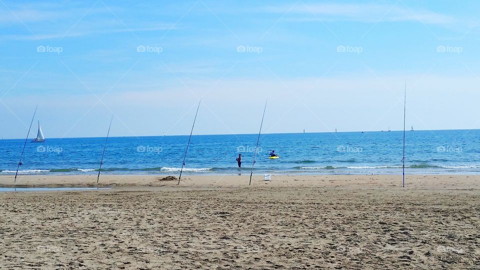 Fishing rod at beach