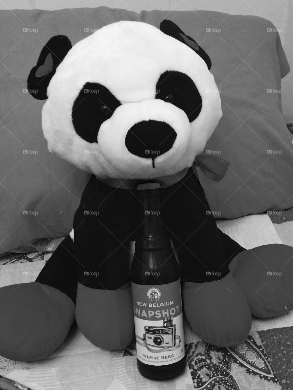 Panda with beer