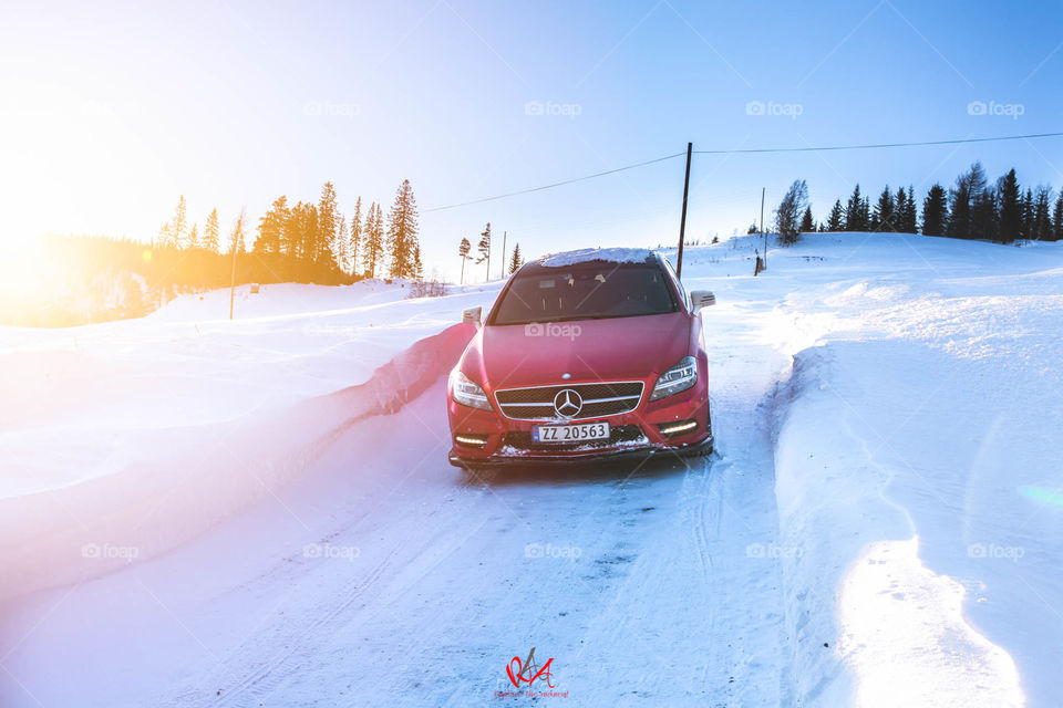 Mercedes in wintermood