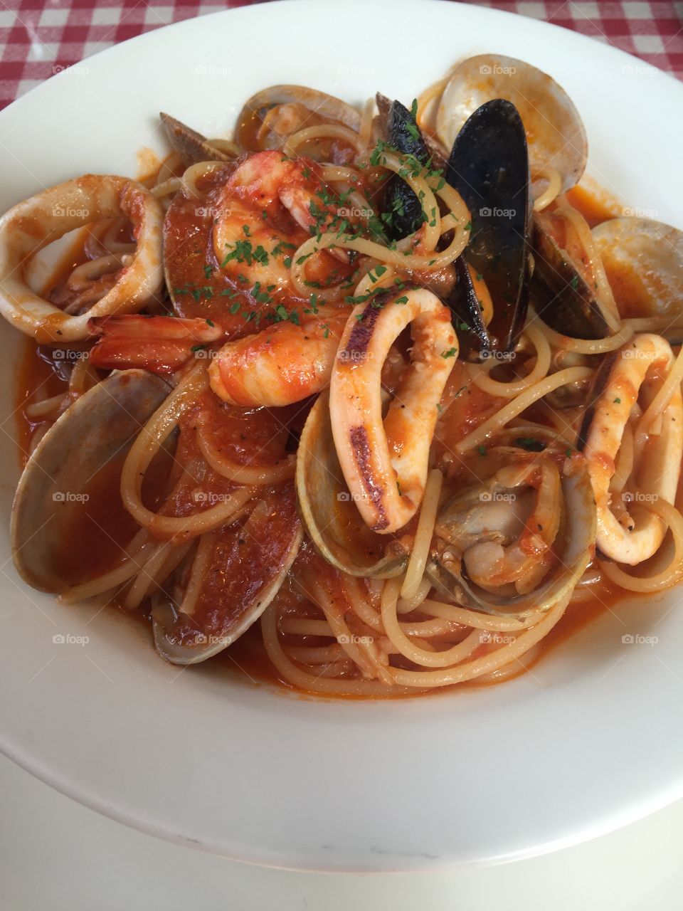 Pasta with seafood 
