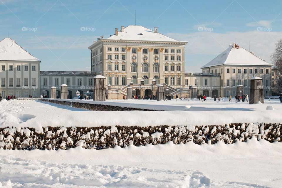 Schloss Nymphenburg in snow