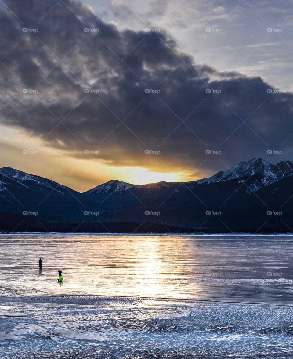 Sunrise Frozen Lake