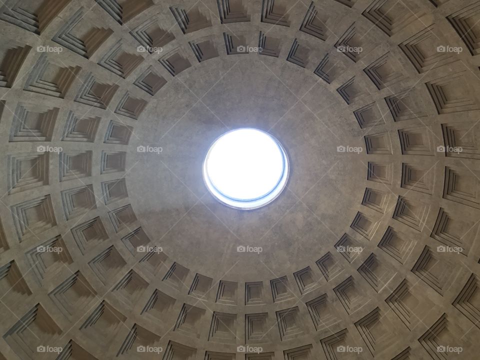 The oculus of the Pantheon in Rome.