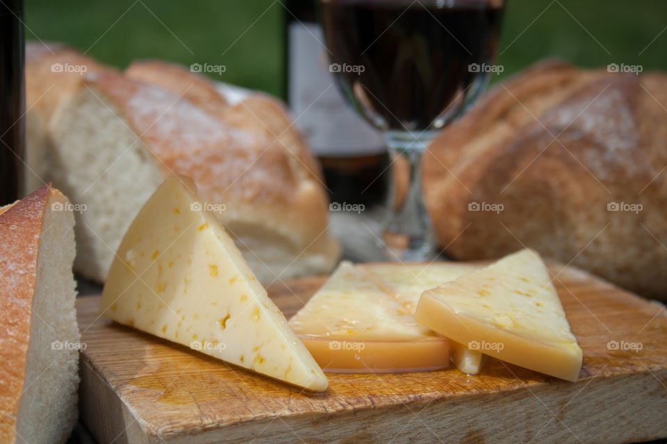 Cheese and wine glass