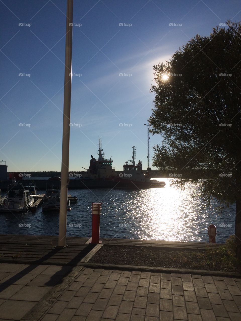 In Luleå harbour a sunny day