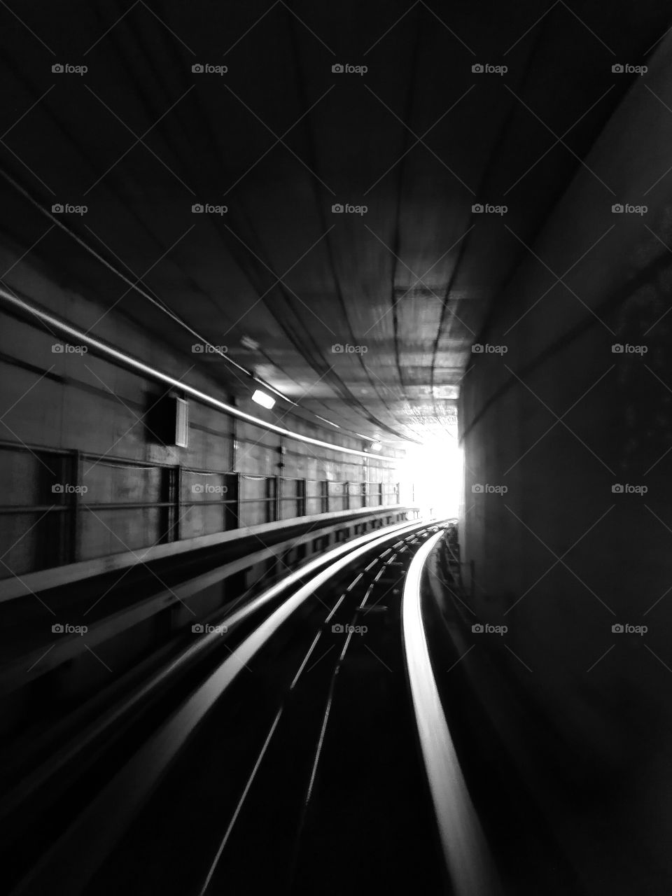 Rails in tunnel