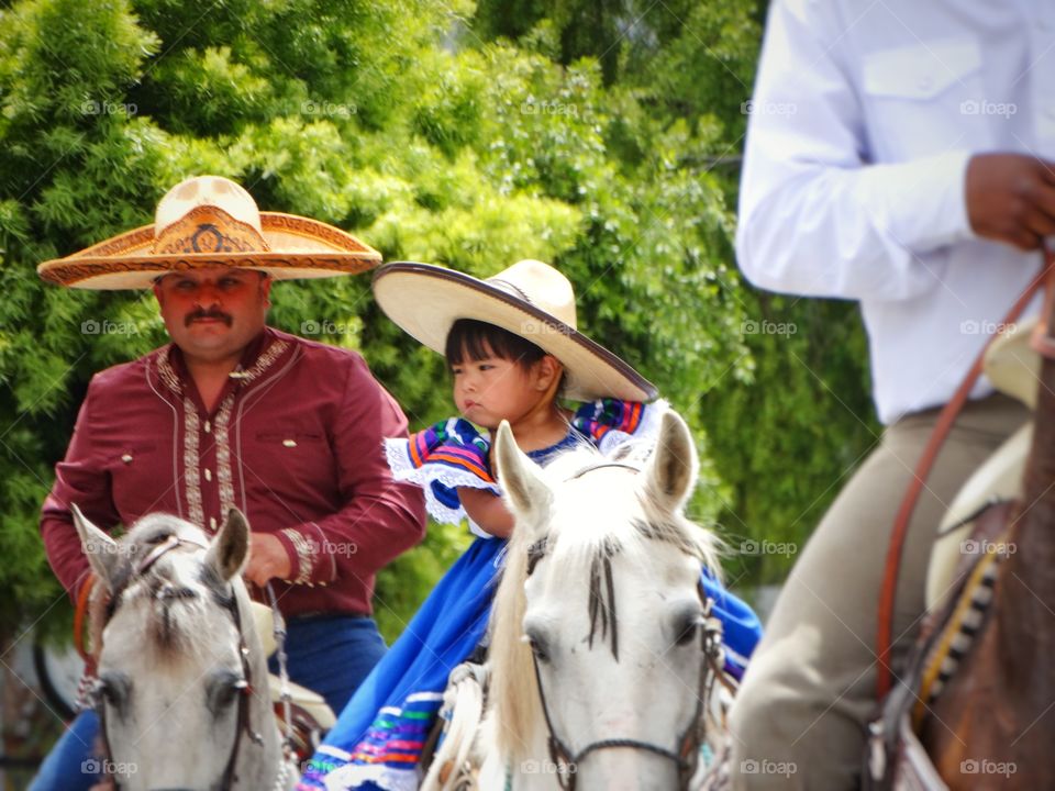 Mexican Cowboy And Daughter. Love Of A Father And Daughter, Cowboy Style
