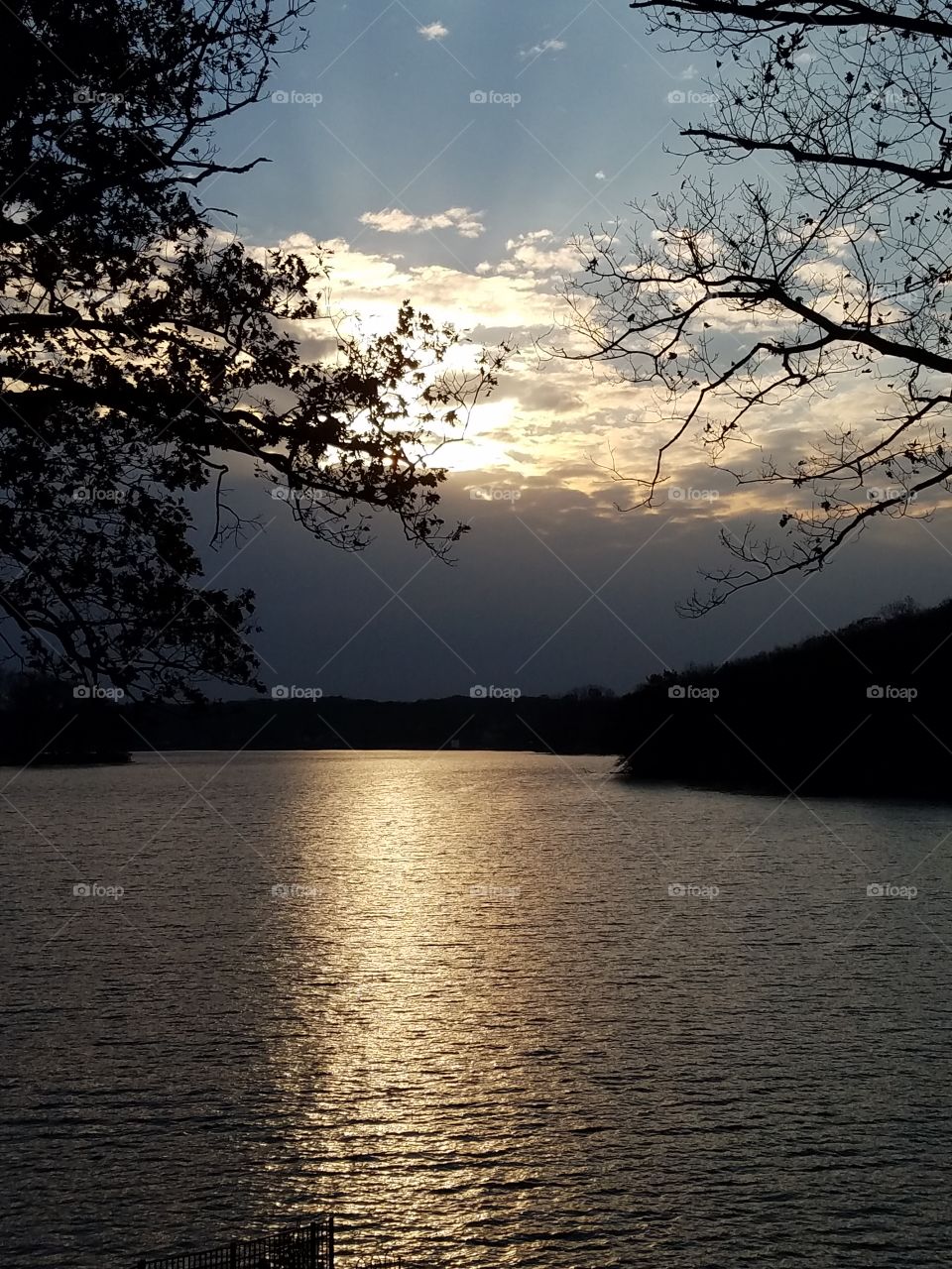 Sunlight reflecting on the lake